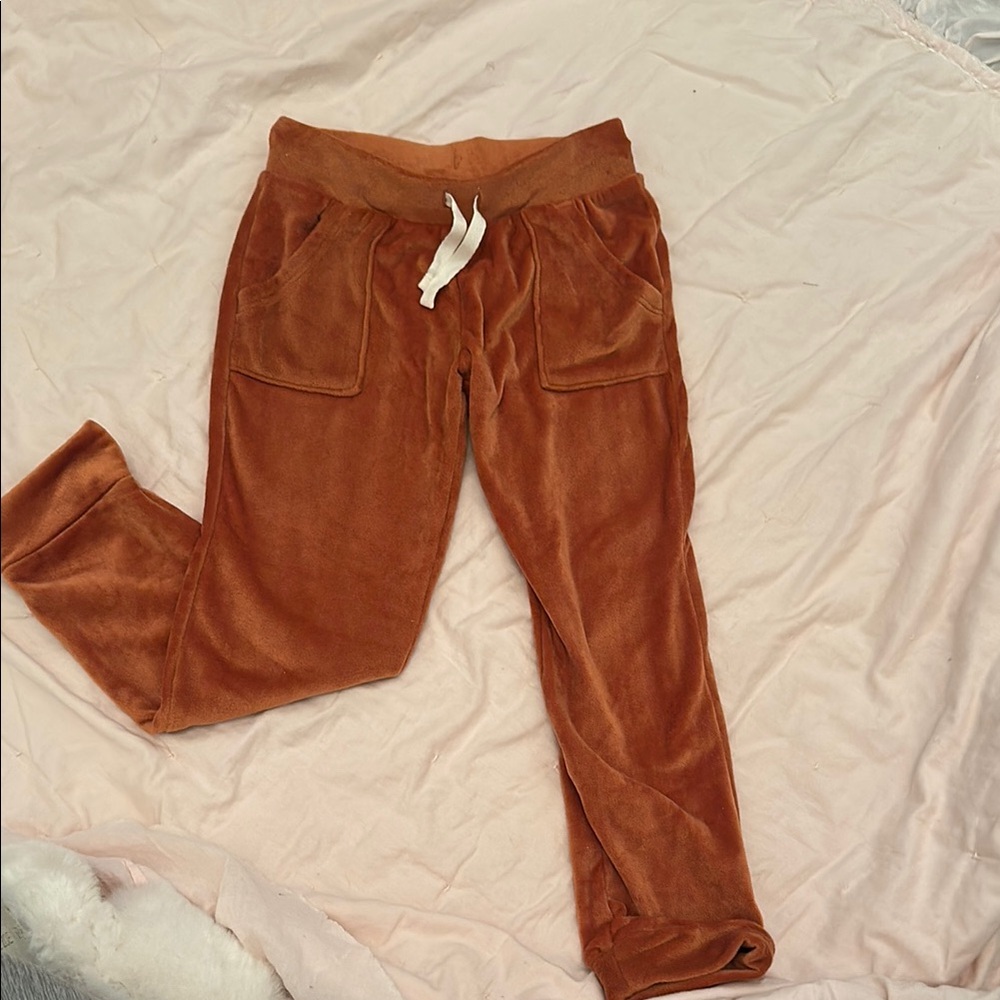 Kids Brown Velour Pants